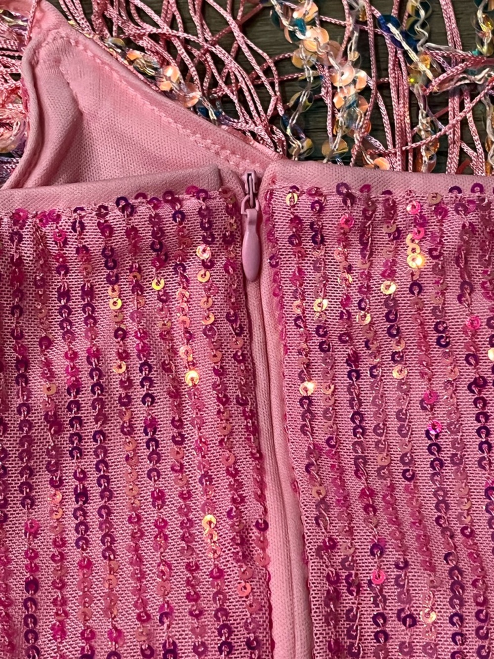 Pink Sequin Mini Dress - Picture 9 of 9